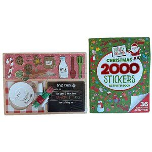Mud Pie Santa Puzzle & 2000 Christmas Sticker Book Ages 3+